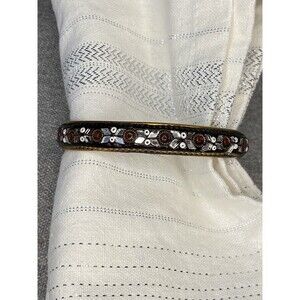 Vintage India Beaded black bangle bracelet